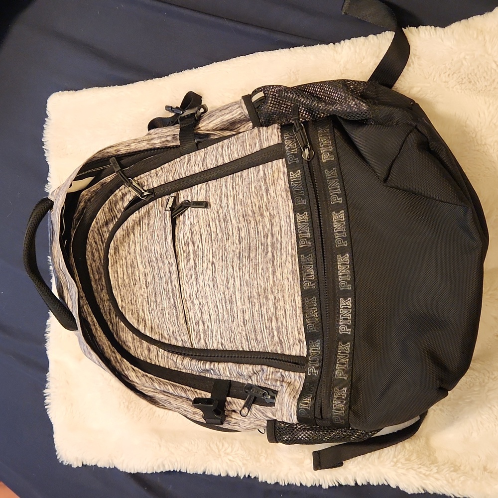 PINK Black Backpack